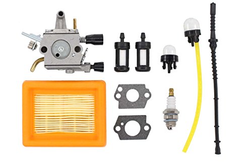 MOTOKU Carburetor Air Filter Fuel Line Spark Plug Carb Kit for Stihl FS120 FS200 FS250 FS250R FS300 FS350 String Trimmer Brush Cutter