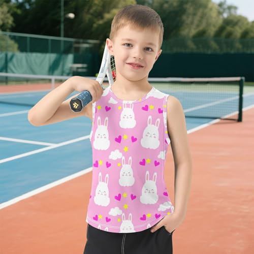 J JOYSAY Rabbit Star Heart Cloud Boys Tank Top Sleeveless Muscle Shirts Quick Dry Kids T-Shirts 3-15T 6