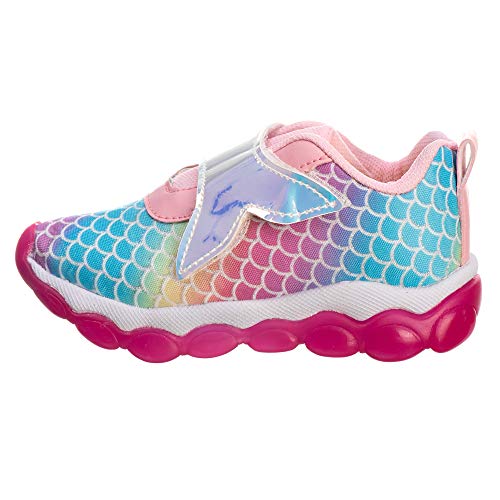 Tênis De Led Infantil Feminino Sereia - AS240 Cor:Rosa BB;Tamanho:24