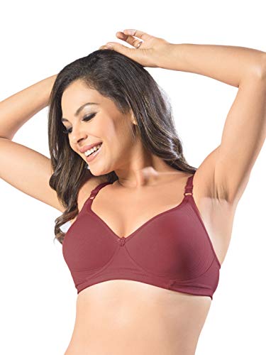 Image of SONARI Womens Non Padded Cotton T Shirt Bra | Wire Free, Medium Coverage, Comfortable and Lightweight | Adjustable Straps, Hook and Eye Closure for Everyday Wear - D-12