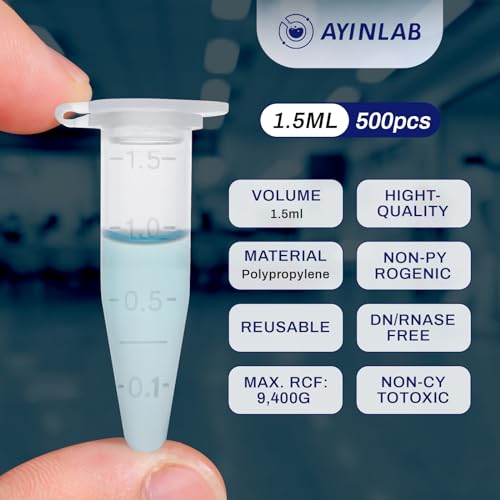 Ayinlab LXG-1.5ML-500PCS Microcentrifuge Tubes 1.5Ml, Ayinlab Polypropylene Plastic Tubes 500Pcs thumb #3