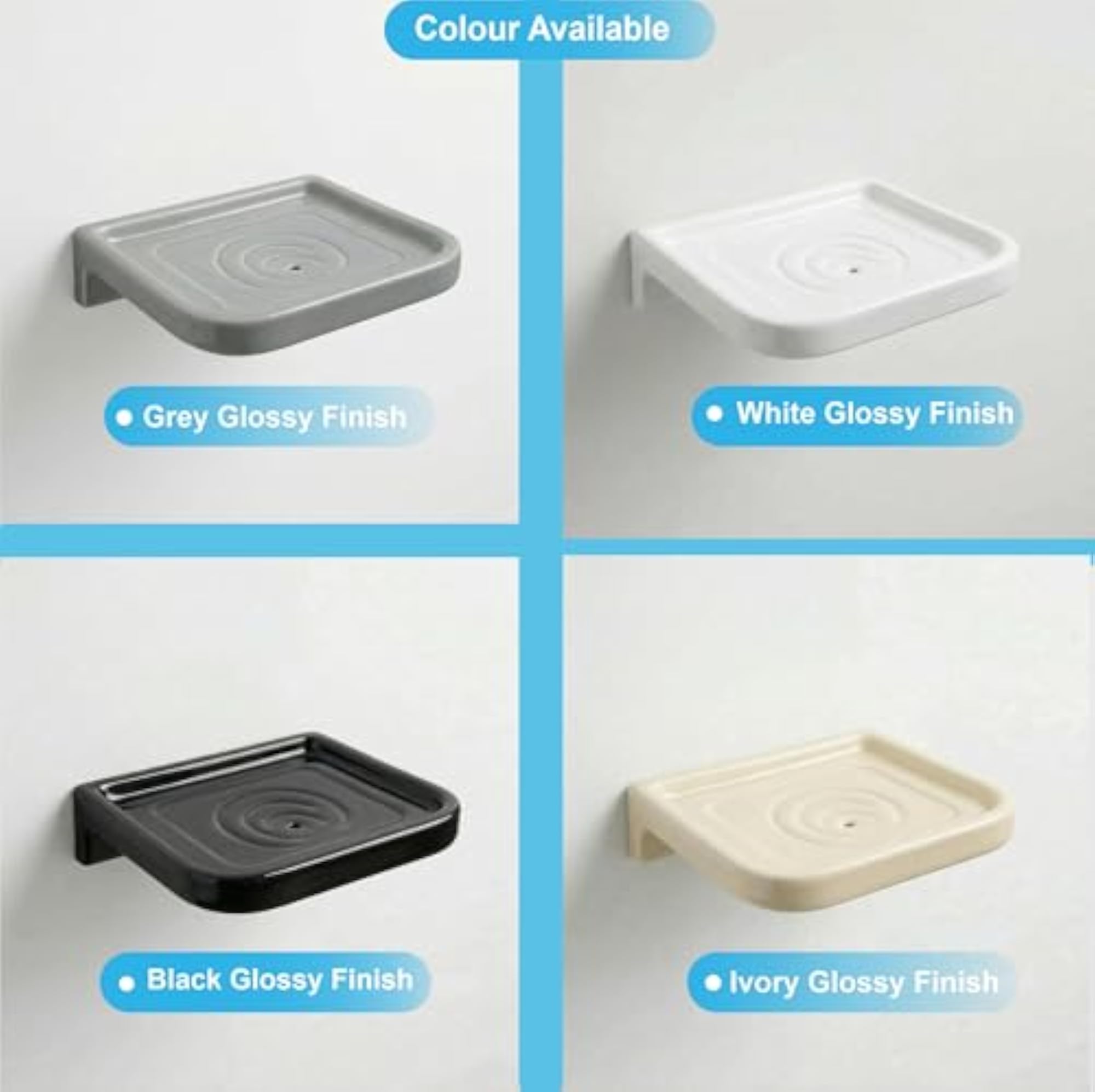 Classic Ceramic Soap Dish for Bathroom & Kitchen, Wall Mounted