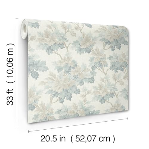 Erin Gates Oakcliff Blue Leaf Trail Wallpaper, AST6354 by Erin Gates - Image 2