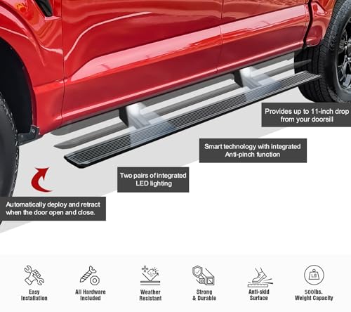 Estribos eléctricos retractiles APS para camioneta miniatura 5