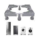 EclatBain Mini Fridge Stand With 6 Strong Feet Universal Washer and Dryer Pedestals 16.5'-26.7' Adjustable Appliance for Fridge Stand,Washing Machine Stand, Dryer Stand, Laundry Pedestal (GRAY)