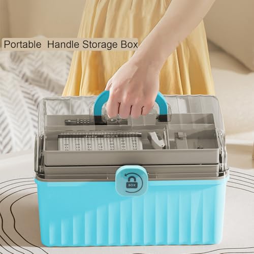 Image of ZLY 12.6 Inch Accessory Storage Box Organiser with Handle, Craft Boxes for Storing Accessory Crafts, Sewing Tools, Art Supplies,Non-metal Storage Boxes for General use