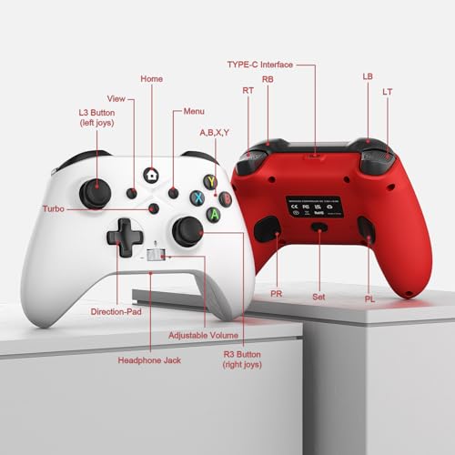 Image of Dinosoo 2.4G Wireless Game Controller 2-Pack for Xbox One /Series X|S /PC | Hall Trigger, Dual Vibration & 3.5mm Audio