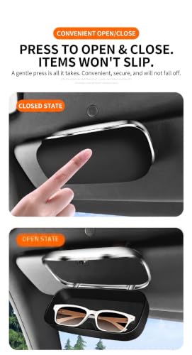 Image of RALTS Sunglasses Holder for Car Sun Visor, Protective Automotive Eyeglasses Storage Case Hanger, Soft Vehicle Interior Glasses Organizer Box Accessories, Universal for SUV Sedan Truck (Black A)