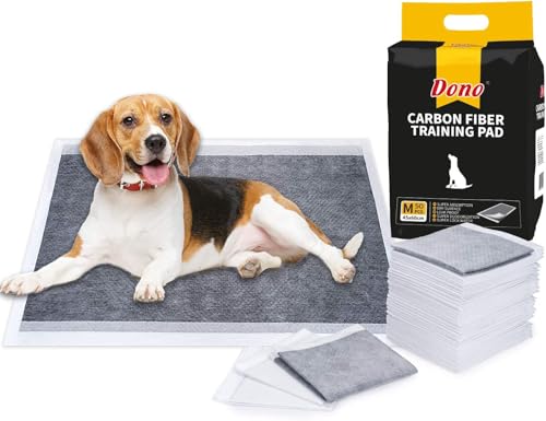 Dono Carbon Puppy Pee Wee Toilet Trainer Pads Super Absorbent Deodorizing Heavy Duty Dog Pads Medium 50-Count