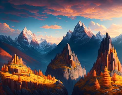Affiches sur toile de qualité supérieure paysage montagneux abstrait SERENDIPITP
