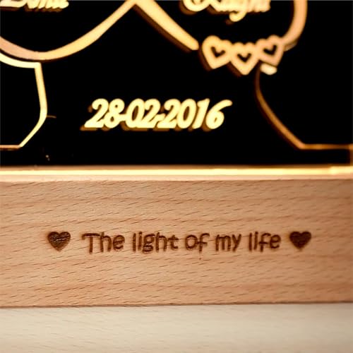 ZOCI VOCI Anniversary Gift for Wife - 3D Illusion Heart Lamp |Engraved ...
