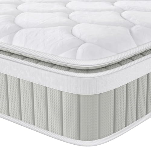 12 Inch Full Size Mattress Pillow Top Full Size Mattress in a Box Optimized Memory Foam and Individually Pocket Springs Medium Firm Feel Pressure Relief & Motion Isolation Fiberglass Free
