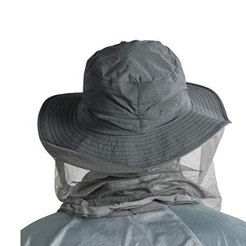 Faleto Men's T Safari Mesh Hats Outdoors Fishing Hat Sun Proction Cap With Neck Flat Bonnie Bucket Adjustable Caps Gorras Para Hombres Summer Hunting Large Brim Hat For Women Grey #TOP4