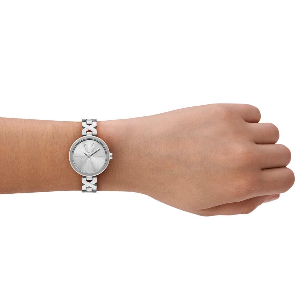 Armani Exchange Orologio Donna, Movimento al Quarzo Due Lancette e Cassa 32 mm con cinturino in acciaio inossidabile
