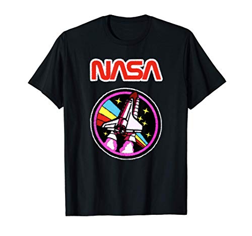 NASA Vintage Retro Space Shuttle Rainbow, NASA Gift For Kids T-Shirt