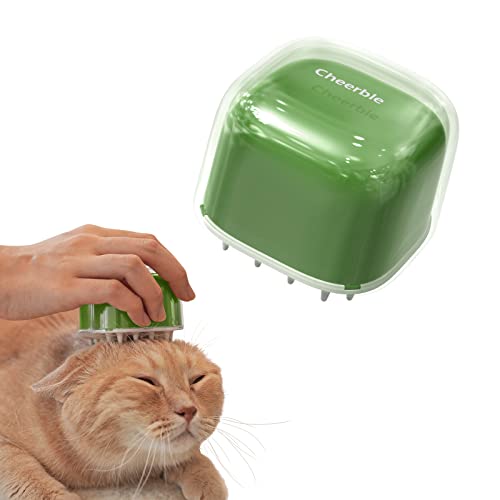 Candy Cat Brush High-elastic silicone bristles Efficient de-Shedding Relaxing massage Great for cat bath (Green)