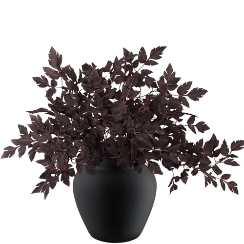 Giaueoa 6PCS 18 Inches Artificial Cimicifuga Plum Leaf Stems Spray