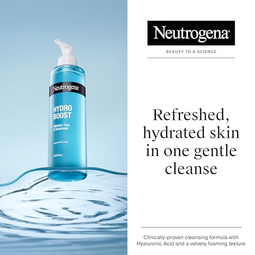 NEUTROGENA® Hydro Boost® Nawadniający żel do mycia twarzy 200ml, na bazie kwasu hialuronowego. Pozostawia skórę oczyszczoną, odświeżoną i miękką w dotyku.