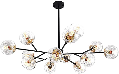 Plafonnier moderne de haute qualité avec lustre en verre 9 lumières