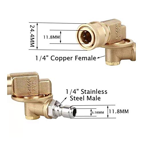 Conector de grifo de latón de 1/4 con rosca manguera jardín y limpieza coche 5