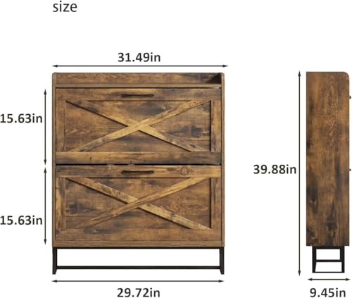 Image of The Artment your artistic apartment Cove Shoe Organizer Cabinet, Footwear Stand for Entryway, Hall | Space Saving Design | Home Furniture for Home | 16 Pairs (Size - 90x24x101 CM)