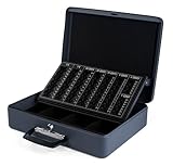 Pavo - Caissette à monnaie en acier 35x25x11.5 cm avec trieur à monnaie Gris foncé...