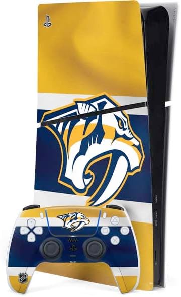 Skinit Decal Gaming Skin Compatible with PS5 Slim Digital Edition Bundle - Officially Licensed NHL Nashville Predators Black Text Design