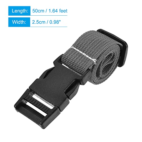 Image of MECCANIXITY Utility Strap with Buckle 1x20 Inch Polyester Quick Release Adjustable Belt for Travel Outdoor Bag Luggage Packing (Gray)