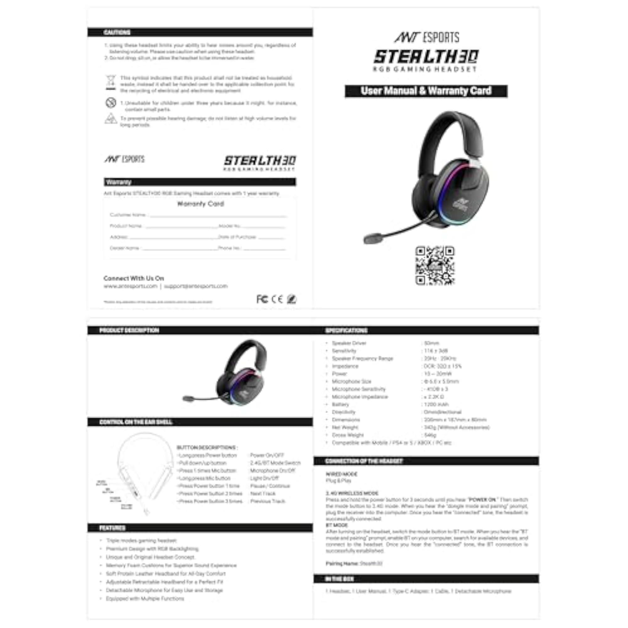 Stealth 30 Tri-Mode Wireless Gaming Headset