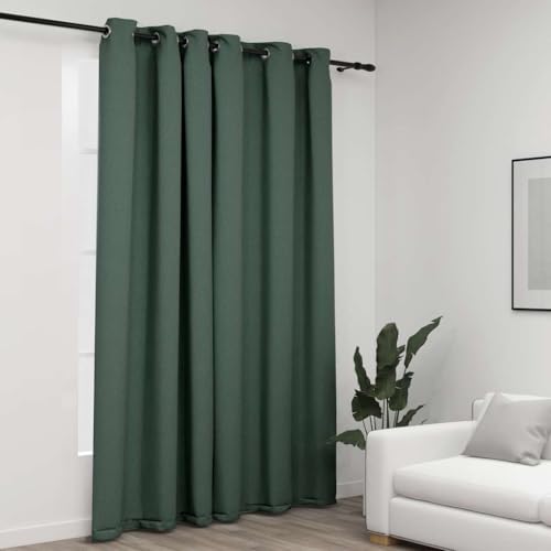 Rideau occultant isolant phonique et thermique en polyester vert