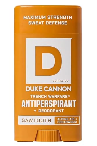 Duke Cannon Sawtooth Trench Warfare Antiperspirant Deodorant for Men – Alpine Air & Cedarwood Scent, 3 oz – Long-Lasting Sweat Protection, Paraben-Free