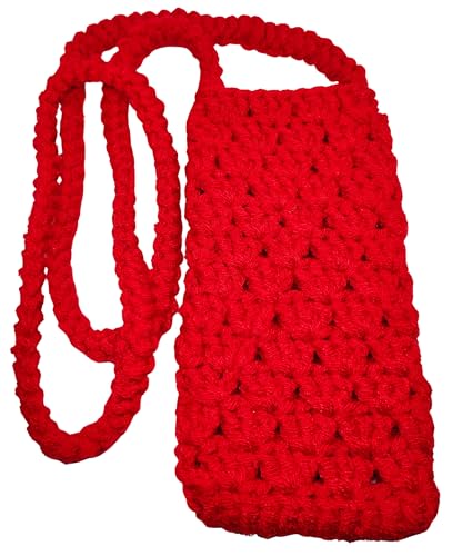 Image of Mobile phone Crochet sling bags for ladies- tightly knit with acrylic yarn.