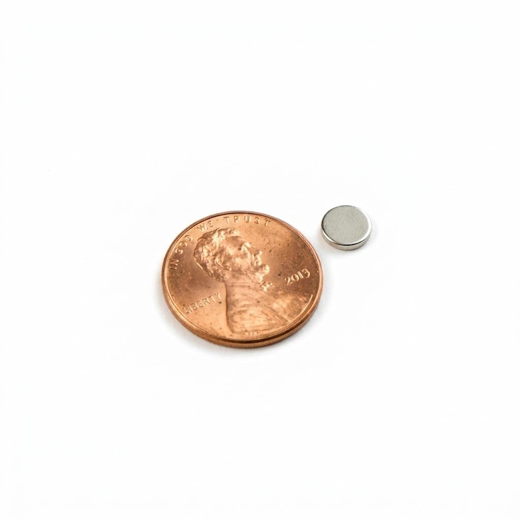 Lot de 100 aimants ronds fins de 6 x 1 mm – Support miniature autocollant à fermeture magnétique pour travaux manuels, scrapbooking
