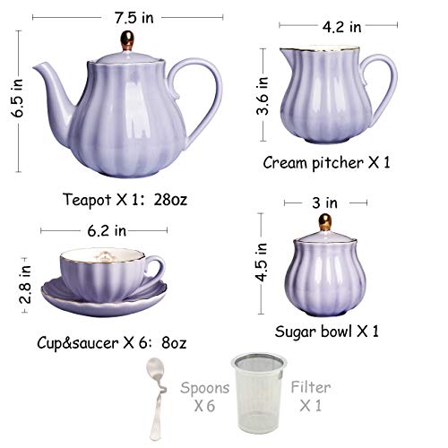 Pukka Home hualisi Porcelain Sets British Royal Series, 8 OZ Cups
