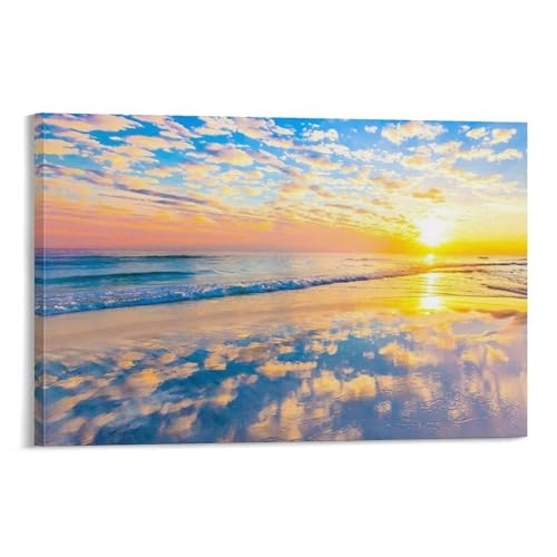 海絵 日の出 絵画 風景画 (22) 印刷 ウォールアート リビング ダイニングルーム ベッドルーム 壁飾り 壁の絵24x36inch(60x90cm)