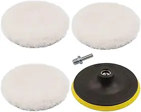 Kit Polimento Vidro Polir Carro Moto Para Esmerilhadeira Furadeira Disco Pluma Com 3 Boinas De Lã 5 Automotivo Suporte Disco 125mm Profissional Sintética