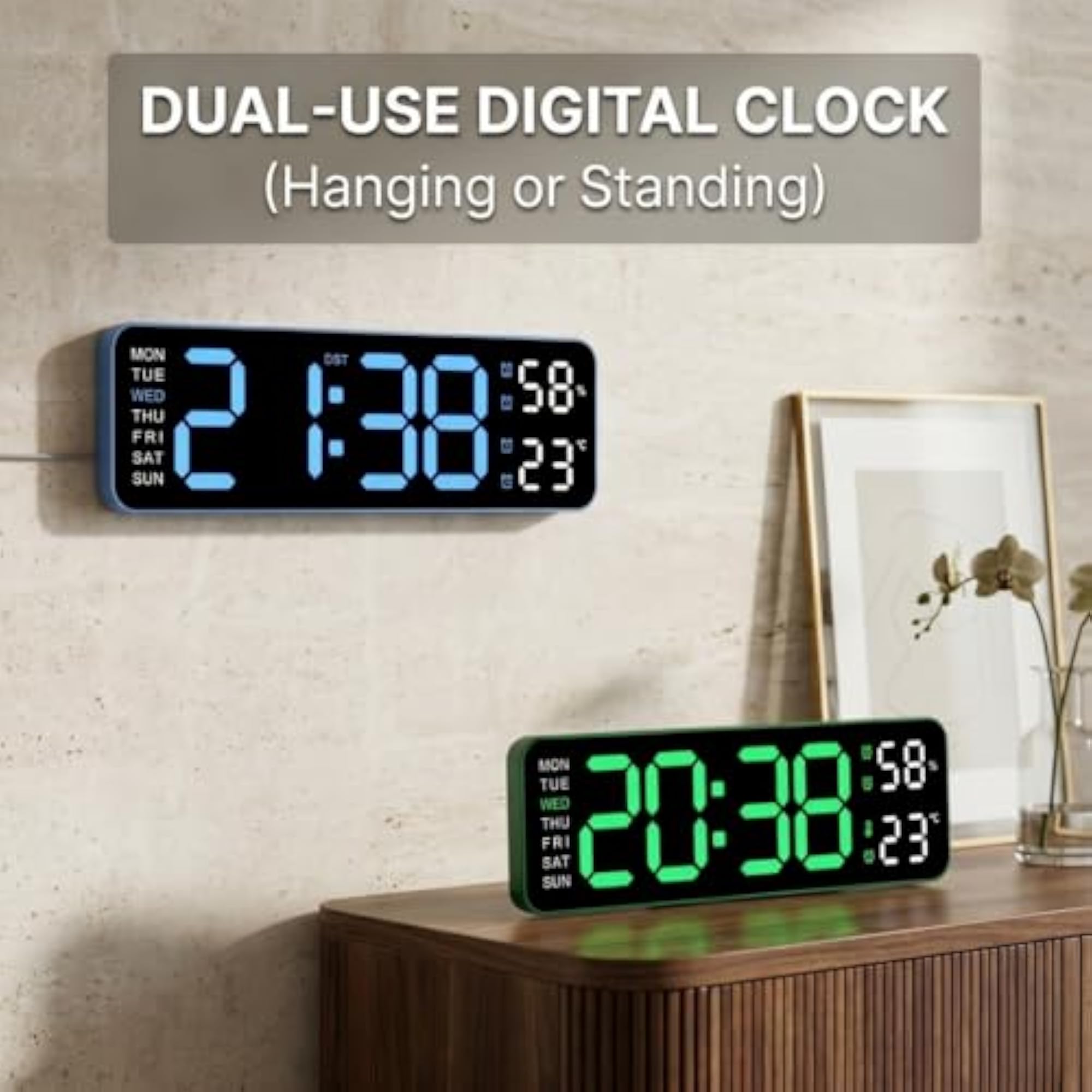 Digital Alarm Clock with Dual Alarms and Snooze Feature