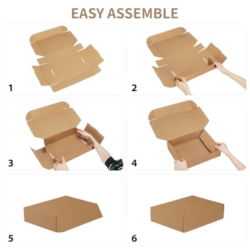 Image of RLAVBL 4x4x1 Small Shipping Boxes Set of 50, Brown Corrugated Cardboard Box for Packing, Mailing, Business