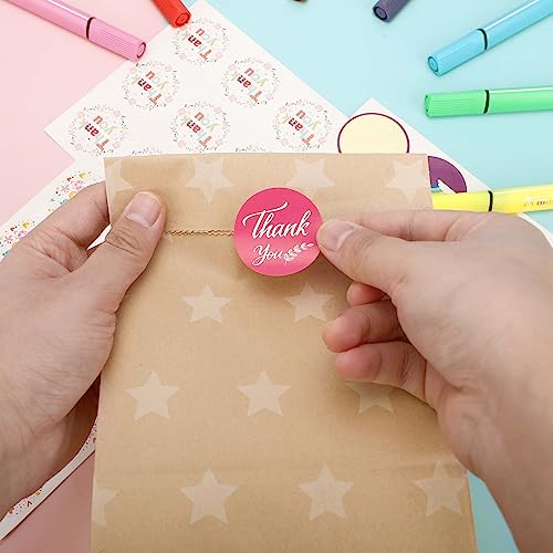 Mkitnvy Papiertüten Kindergeburtstag, 20 Stück Geschenktüten Braun Tüten Papier mit 36 Aufkleber, geschenk tüten kindergeburtstag tüten für Kindergeburtstag,Hochzeit,Feiern. (A)