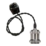 STGLIGHTING J-Type Track Pendant Light Black Weave Rope Cord Gloss Black Iron Socket Retro Style Min