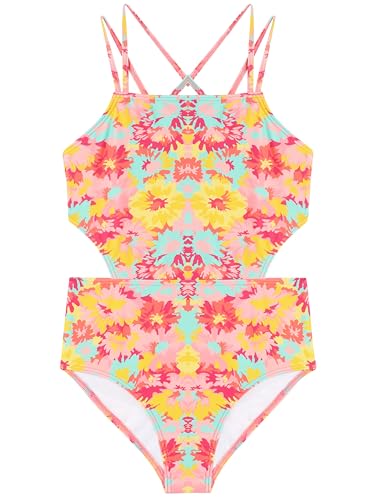 Image of Kanu Surf Girls' Beach Girl Sport Cut-Out One Piece Swimsuit