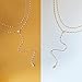 Airmb Lariat Silver Necklace for Women 925 Silver Plated Dainty Long Necklace Y-Shaped Drop Pendant Necklaces Choker Trendy Chain Simple Layered Necklaces CZ Jewelry for Women Set Gift