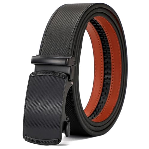 lscsdf Adjustable Buckle Leather Ratchet Belt, Leather Mens Belts Casual, Comfort Men's Dress Ratcheting Belt