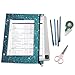 Caikeny Pencil Pouch for 3 Ring Binder Sea Teal Turquoise Gradient Flashing Glitter Zipper Binder Pockets Clear Window Pen Case for School Office 2 Pack