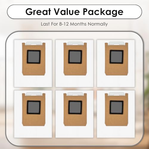 Image of (6 Pack) E28 Replacement Dust Bags Compatible With Eufy Omni E28 / E25 / E35 Robot Vacuum Cleaner, Vacuum Replacement Dust Bags, Vacuum Bags, Canister Bag, Dirt Disposal Bags