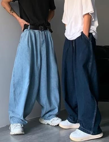 Y2k Baggy Skater Jeans Men Wide Leg Vintage Plain Pants Loose Fit Oversized Denim Jeans Streetwear3