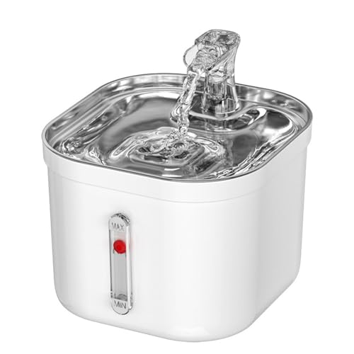 Cat Water Fountain, 2L Automatic Stainless Steel Pet Water Dispenser, Dog Water Fountain with Ultra-Quiet Pump,Window can be Checked,Multi-Filter - image 7