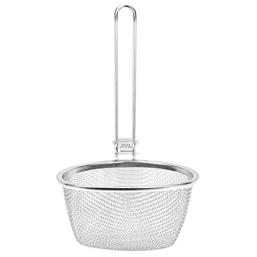 Cabilock Stainless Steel Hot Pot Strainer Spoon Premium Fine Mesh Skimmer for Noodles Food Lightweight Portable Kitchen Colander Non Slip Handle for Home Restaurant Use