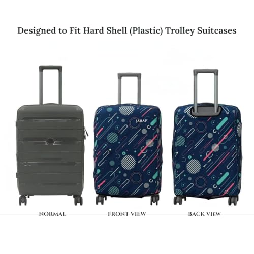 Image of JAHAP 24 Inch Luggage Cover Large | Geometric Print Stretchable Trolley Bag Cover for Suitcase | Dust Proof Scratch Resistant Travel Protector | Fits 24-26 Inch Only On Fiber /Plastic Trolley Bag