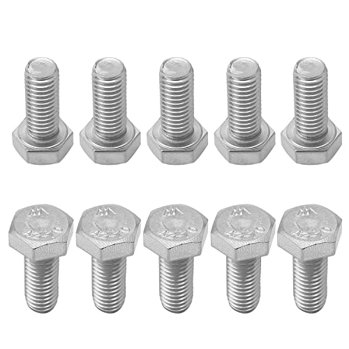 Image of Bettomshin 20Pcs M8 x 20mm Hex Bolts, 304 Stainless Steel 1.25mm Thread Pitch Fully Threaded Metric Hex Head Screw Bolts, Hexagon Screw Bolt, Hex Tap Bolts, Silver (Overall Size 25.45x13x13mm)